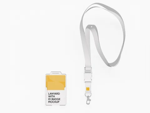 Reference view of printed lanyards with ID cards, style E61755.