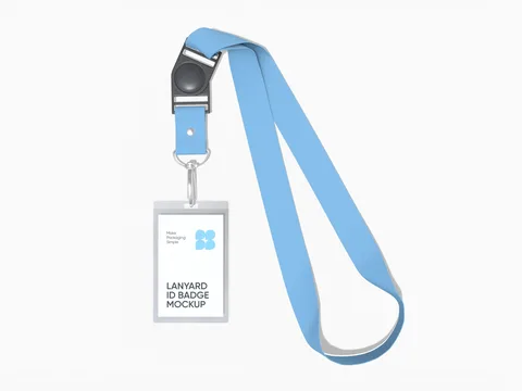 Reference view of printed lanyards with ID cards, style E61756.