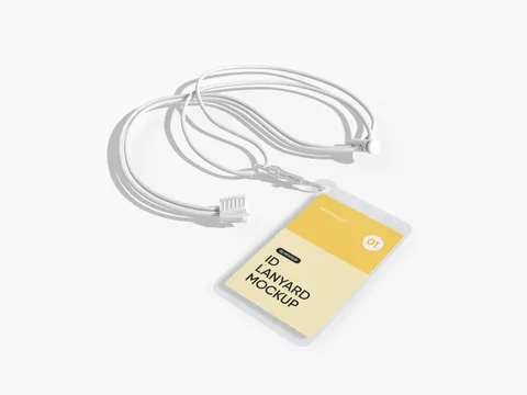 Reference view of cord lanyards with ID cards, style E61757.