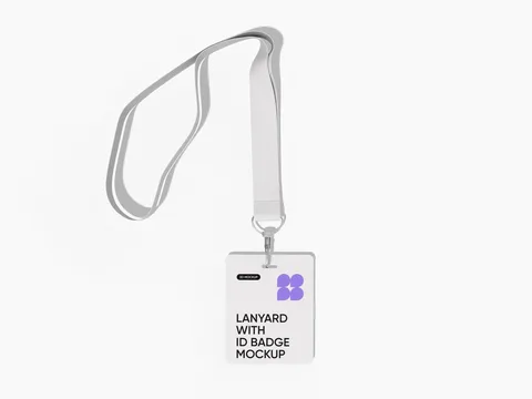 Reference view of printed lanyards with ID cards, style E61758.