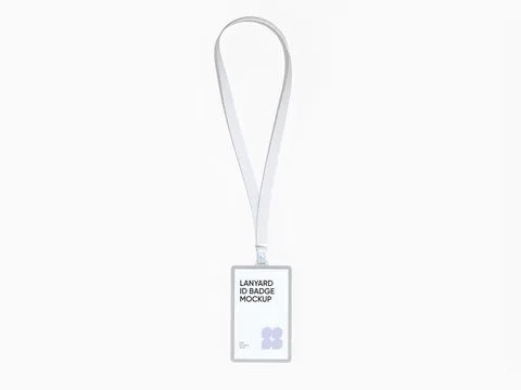 Reference view of printed lanyards with ID cards, style E61760.