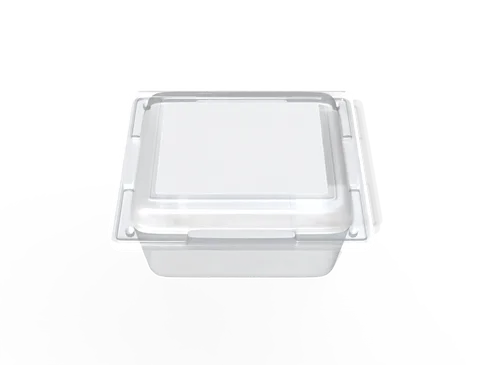 Reference view of clear plastic containers, style E61822.