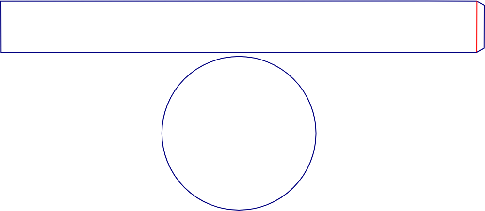 Flat dieline template for round packaging tins, style E61828.
