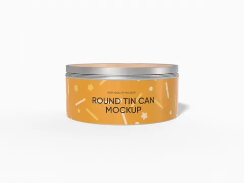 Reference view of round packaging tins, style E61828.