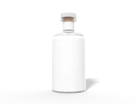 Reference view of round gin bottles, style E61835.