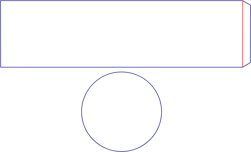 Flat dieline template for round cosmetic jars, style E61837.