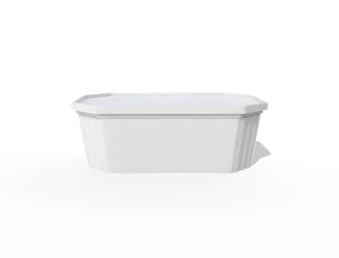 Reference view of plastic containers with lids, style E61851.