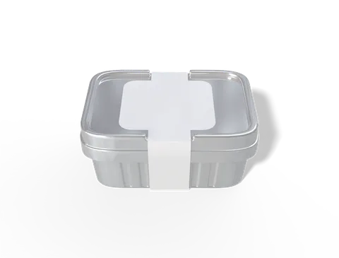 Reference view of plastic containers with lids, style E61854.