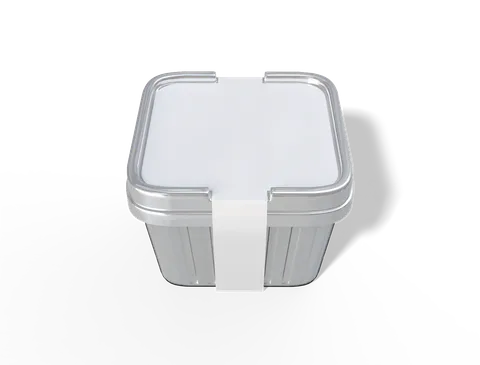 Reference view of square plastic containers, style E61855.